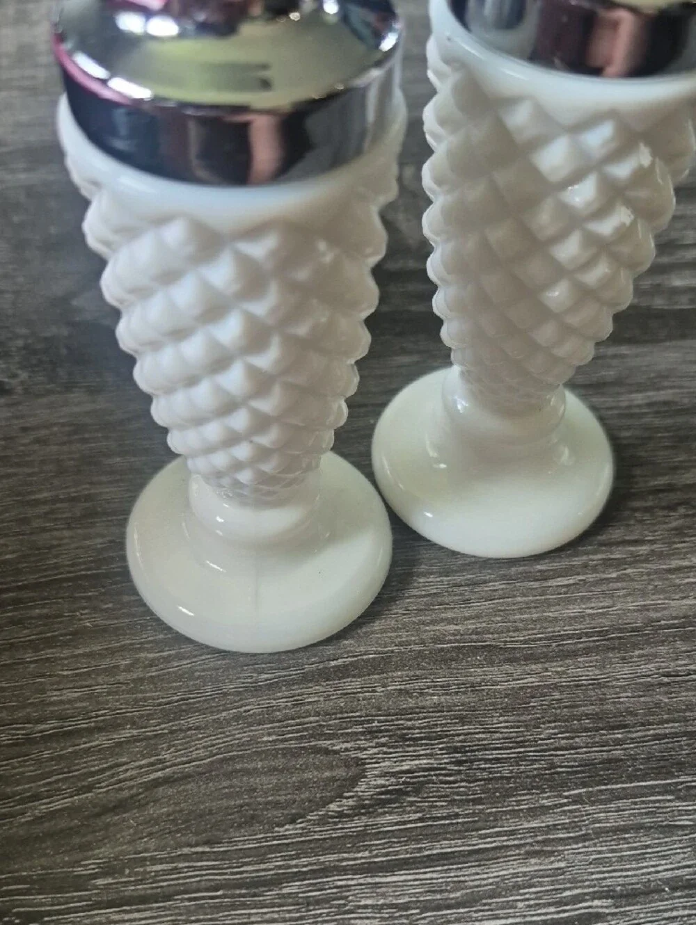 Vintage Westmoreland Hobnail Diamond Pattern Salt and Pepper Shakers C.1960s
